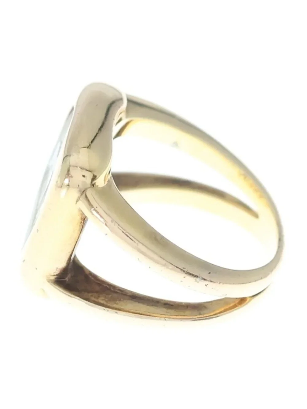 Hermes Bijouterie Fantaisie Corozo Ring Gold